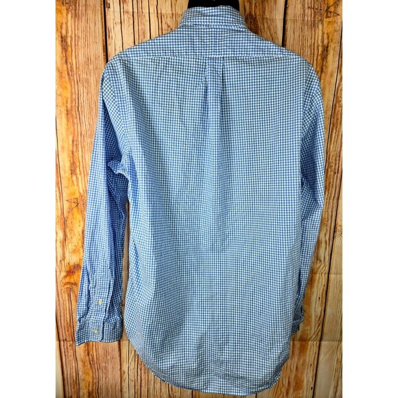 Ralph Lauren Mens Blue Gingham Check Button-Down Shirt Large - Picture 2 of 6